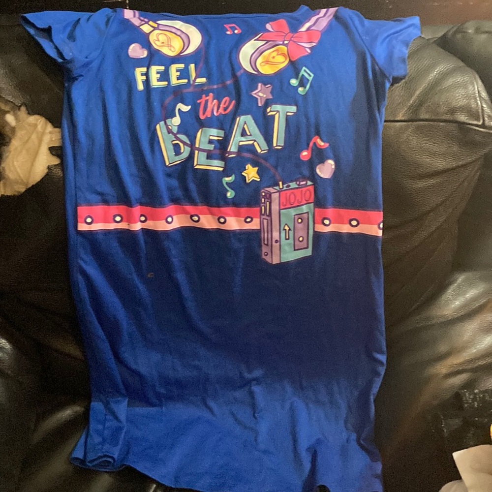 Jojo siwa girls blue dress size 10/12 casual with multicolor designs